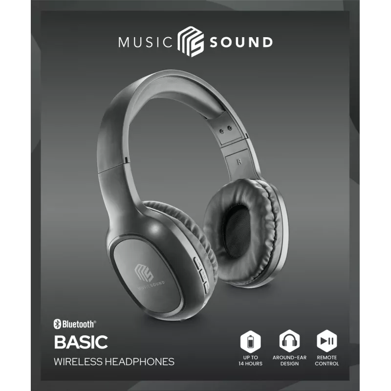 Music Sound Basic Bluetooth on-ear headset with remote control and microphone