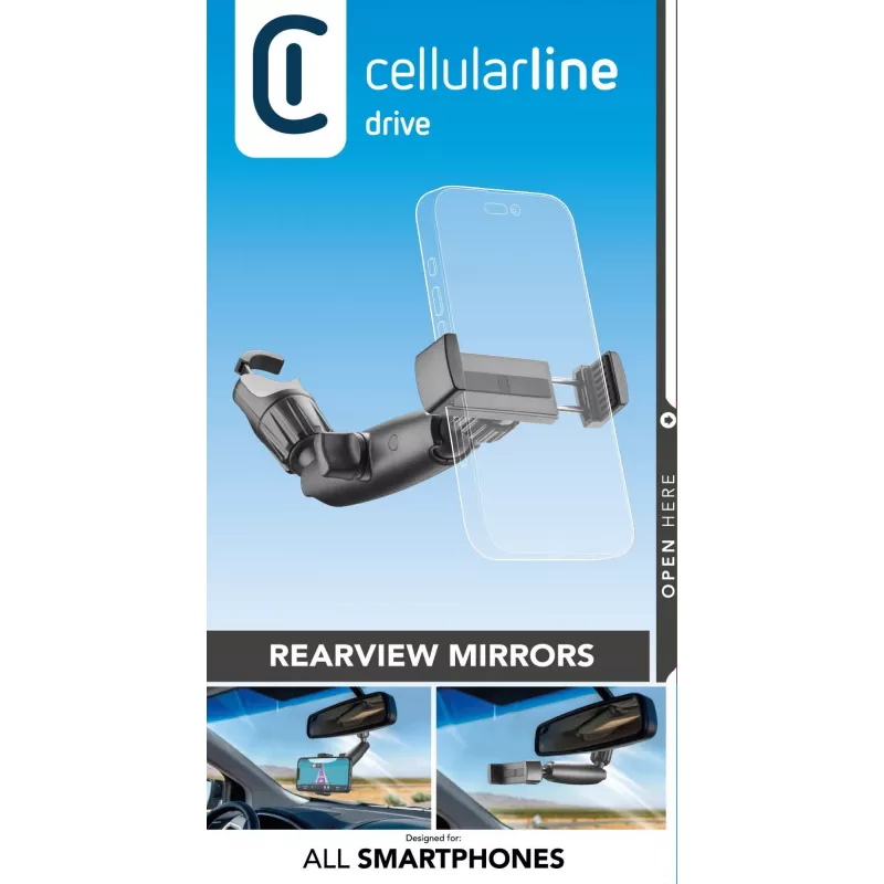 Car phone holder Cellularline Spin Mirror Black Passive holder