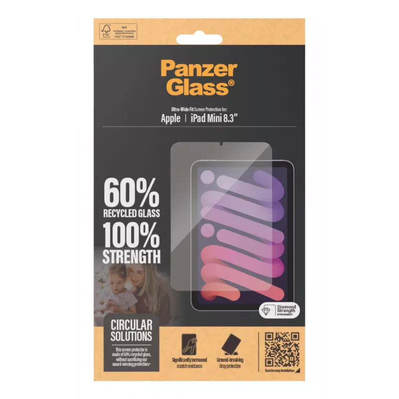 PanzerGlass ® Screen Protector iPad Mini 8.3'' (2021, 2024) | Ultra-Wide Fit