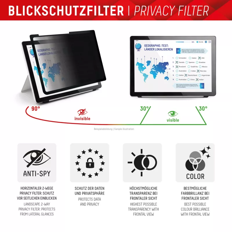 Displex TABLET PRIVACY SAFE removable 2-way privacy filter for iPad Pro 11'' (2025/2024)
