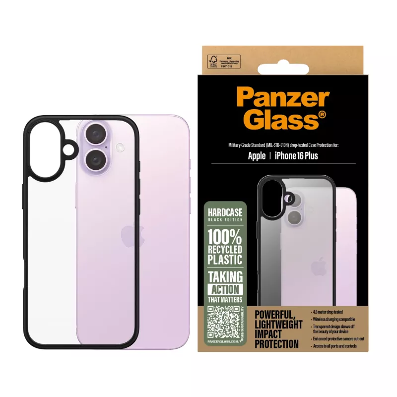 Cover PanzerGlass HardCase Black iPhone '24 6.7 inch Transparent