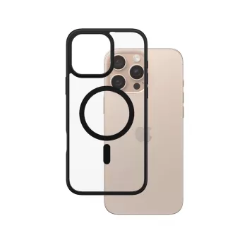 PanzerGlass ® HardCase Transparent w. Black MagSafe & Frame iPhone 16 Pro Max