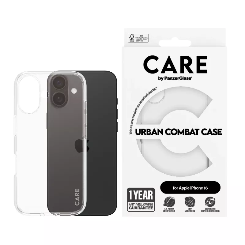Cover PanzerGlass CARE by Flagship Case Transparent Urban Combat iPhone '24 6.1 inch