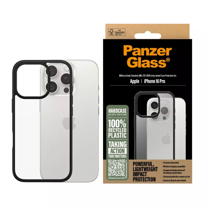 Cover PanzerGlass HardCase Transparent w. White MagSafe iPhone 16 Plus