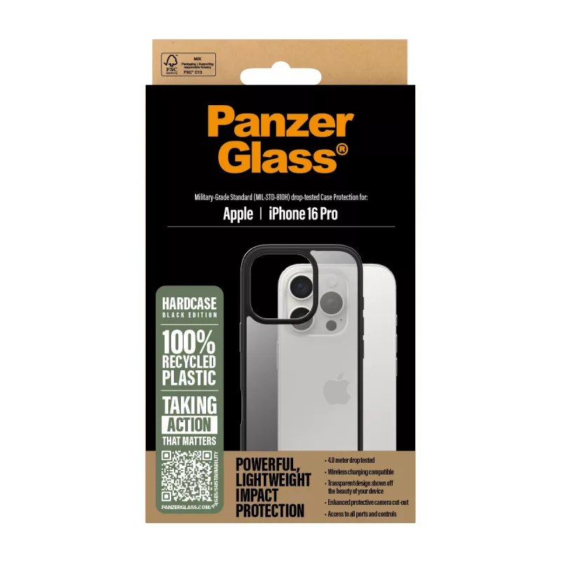 Cover PanzerGlass HardCase Transparent w. White MagSafe iPhone 16 Plus
