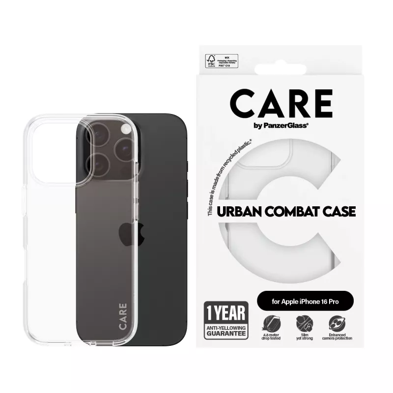 Cover PanzerGlass CARE by Flagship Case Transparent Urban Combat iPhone '24 6.3 inch Pro