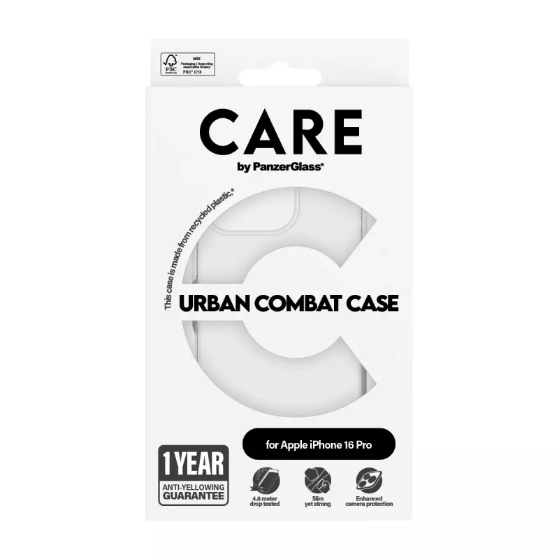 Cover PanzerGlass CARE by Flagship Case Transparent Urban Combat iPhone '24 6.3 inch Pro