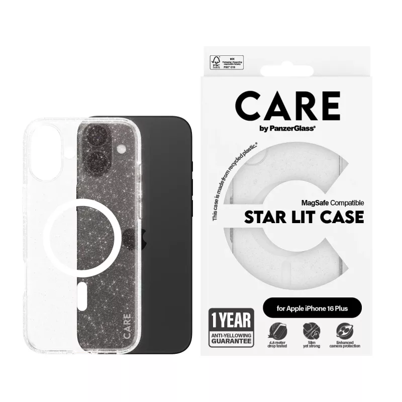PanzerGlass CARE™ by ® Urban Combat Case Star Lit w. White MagSafe iPhone 16 Plus