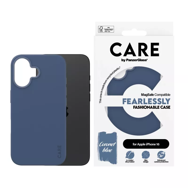 Cover PanzerGlass CARE by Fashionable Case Blue w. MagSafe iPhone 16