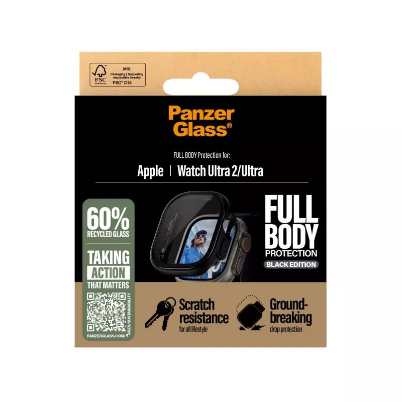 PanzerGlass ® Case Full Body Black Apple Watch Ultra 3 | Ultra 2 | Ultra | 49mm