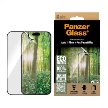 PanzerGlass ® ECO MATRIX Screen Protector iPhone 16 Plus | 15 Plus | Ultra-Wide Fit