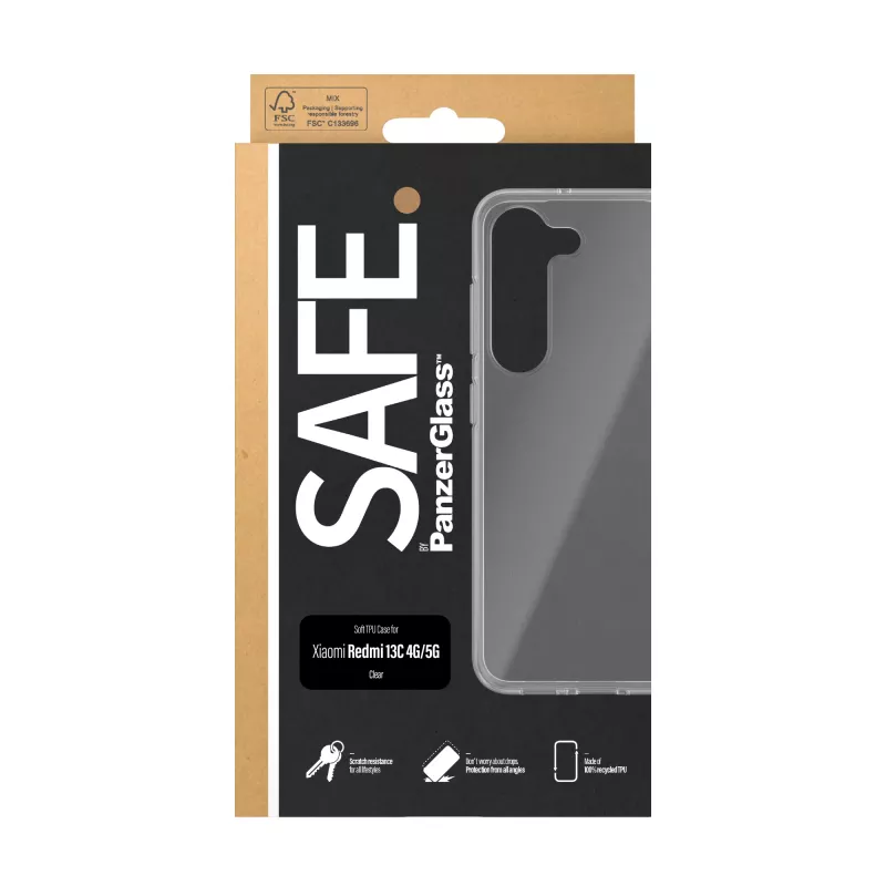 PanzerGlass SAFE. By ® TPU Case Transparent for Xiaomi Redmi 13C