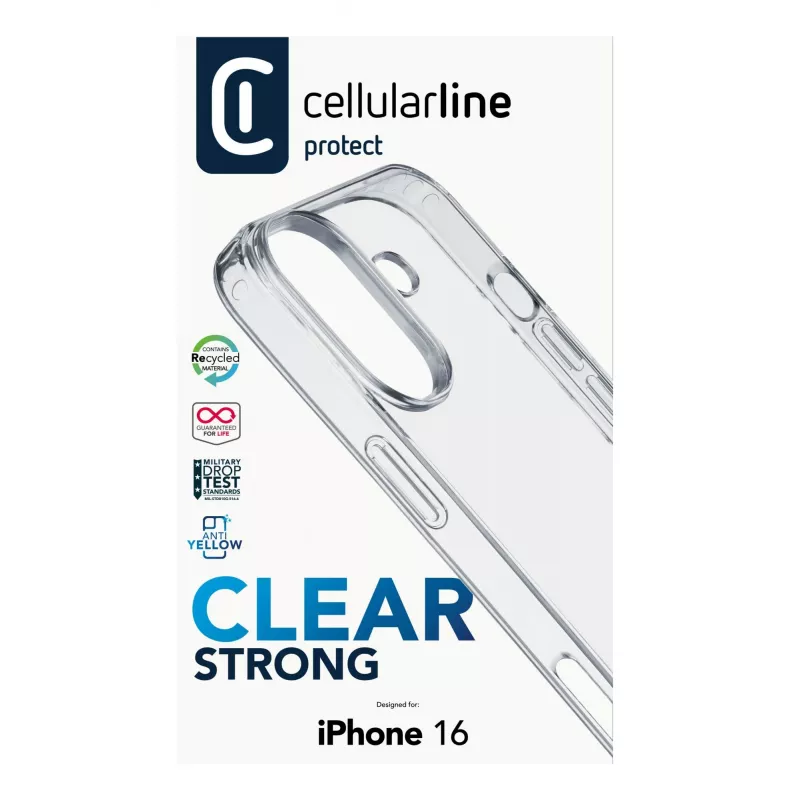 Cover Cellularline CLEARDUOIPH16T for iPhone 16 Transparent 15.5 cm