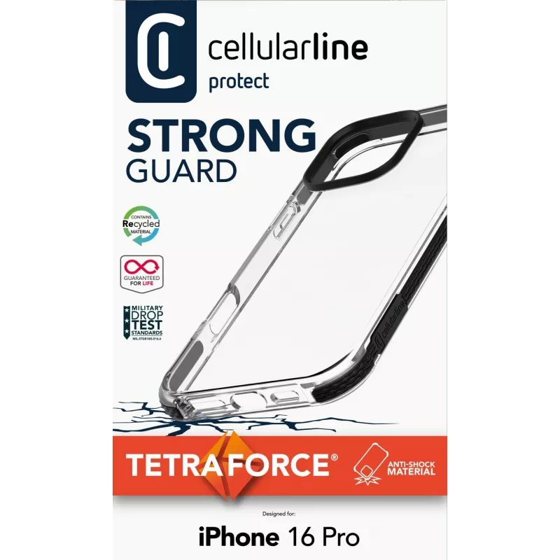 Cover Cellularline TETRACIPH16PROT for iPhone 16 Pro 6.3 inch Black