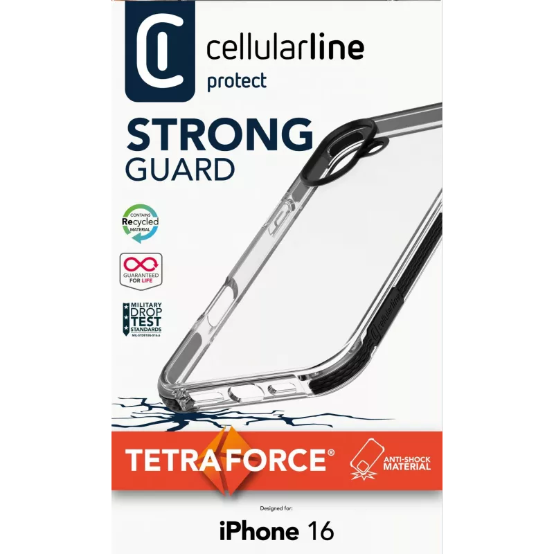 Cover Cellularline TETRACIPH16T for iPhone 16 15.5 cm Black