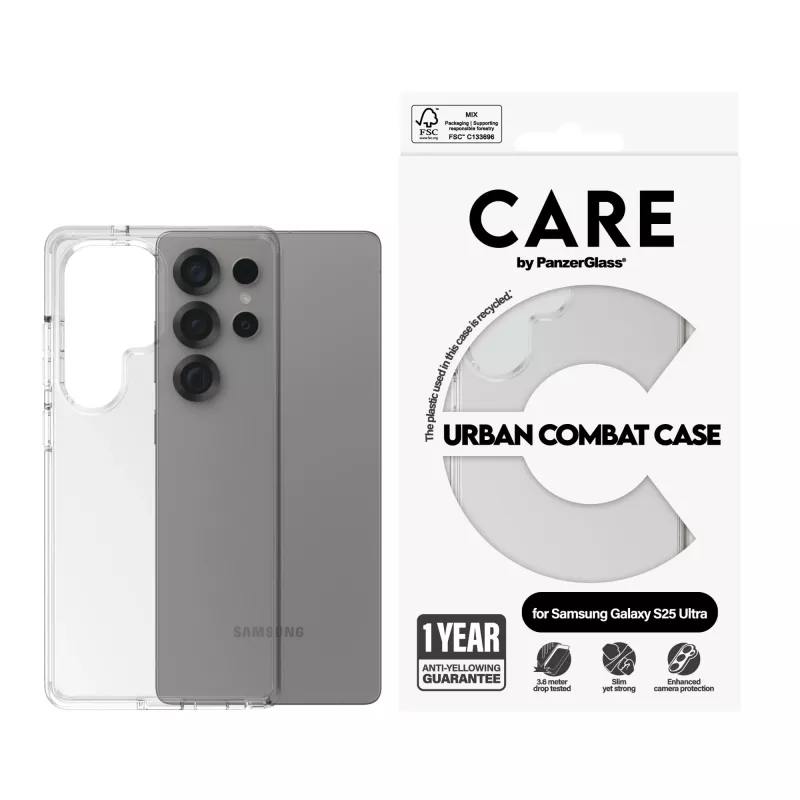 PanzerGlass CARE™ by ® Urban Combat Case Transparent Samsung Galaxy S25 Ultra