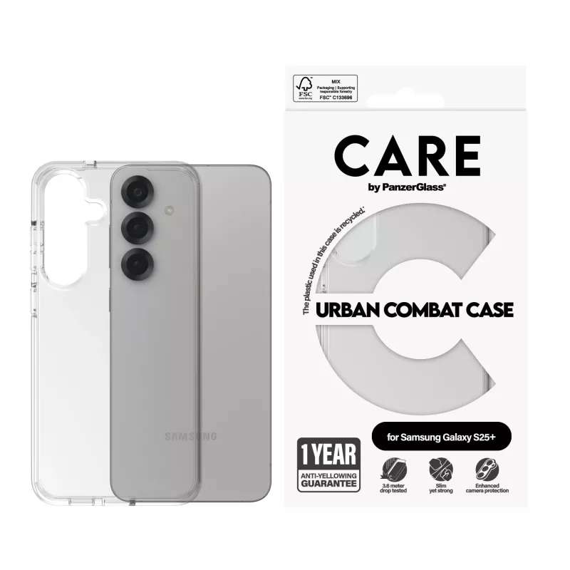 PanzerGlass CARE™ by ® Urban Combat Case Transparent Samsung Galaxy S25+