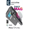 Cellularline Daily Mag - iPhone 16 Pro Max Book cover with semi-transparent hard back compatible with Magsafe® ecosystem