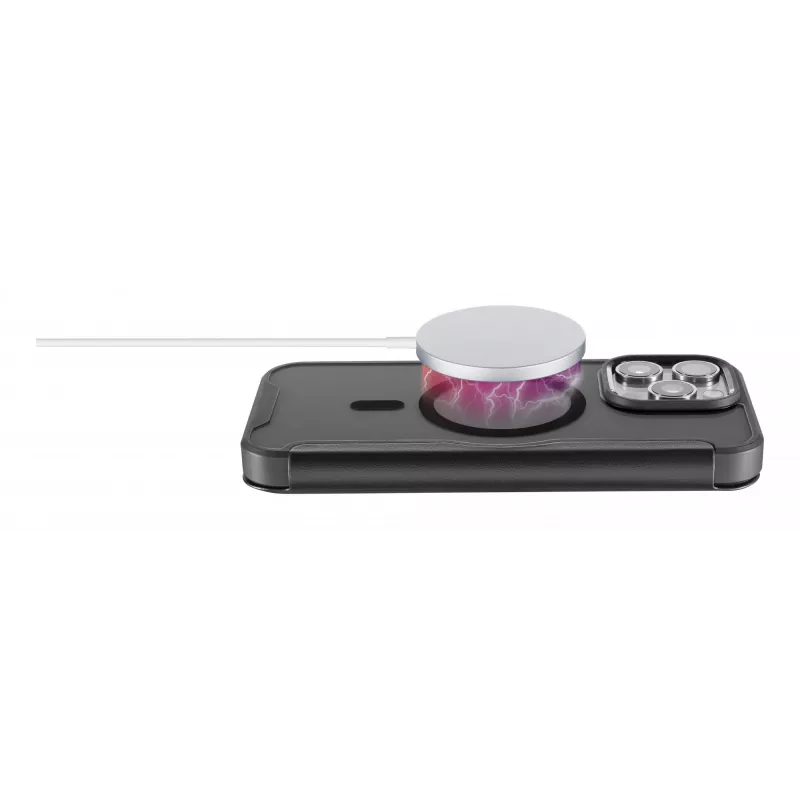 Cellularline Daily Mag - iPhone 16 Pro Max Book cover with semi-transparent hard back compatible with Magsafe® ecosystem