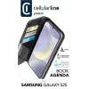 Folio Case Cellularline Galaxy S25 16.1cm Black 3 Card Pockets