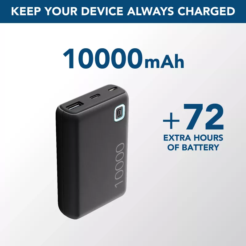 Cellularline ESSENCE TURBO 10000 Portable Charger 10000mAh Power Delivery 20W