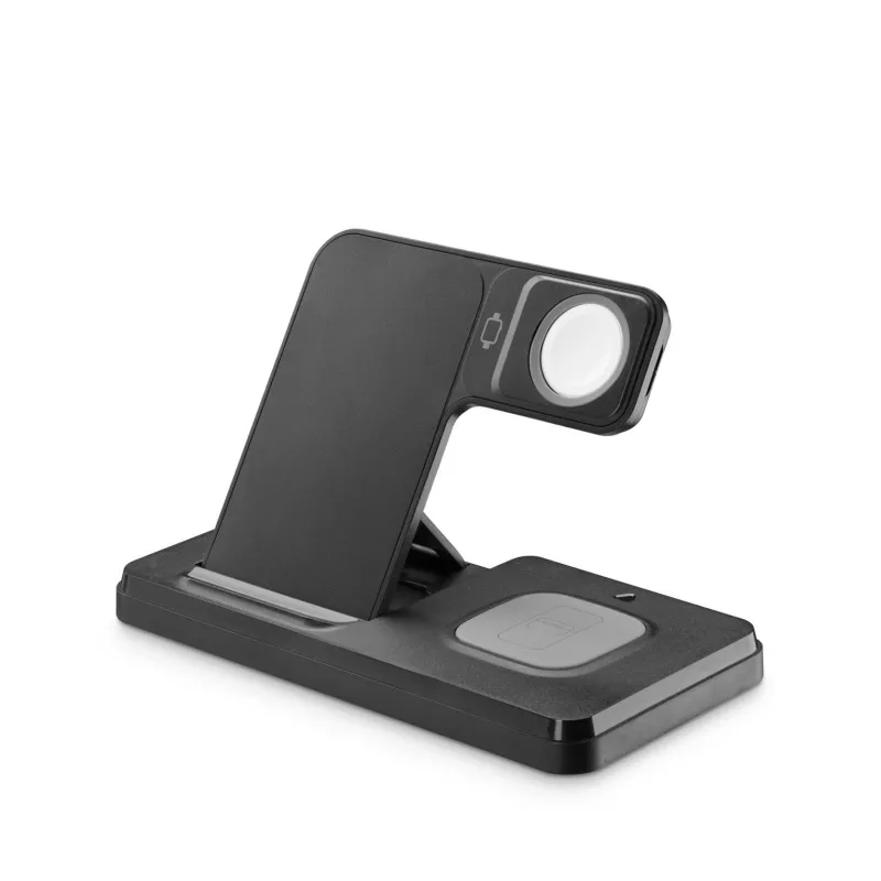 Tech Pop mobile device dock station Smartwatch/Smartphone Black