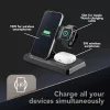 Tech Pop mobile device dock station Smartwatch/Smartphone Black