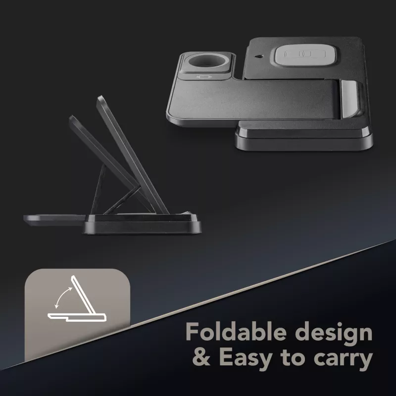 Tech Pop mobile device dock station Smartwatch/Smartphone Black