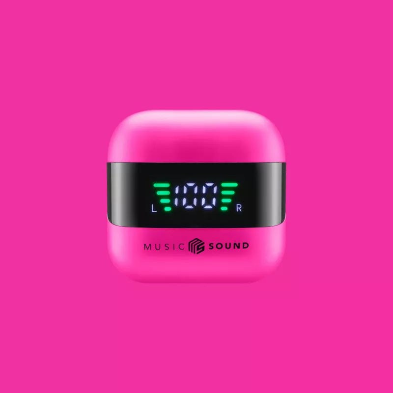 Music Sound SPARK Auricolare TWS con Display LED, True Wireless Stereo (TWS), Calls/Music, 66 g, Headset, Pink