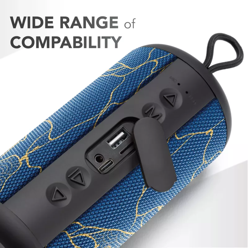Music Sound Vertical Bluetooth Speaker 5WATT, 5 W, Wireless, 0.15 m, Mono portable speaker, Blue, Cylinder