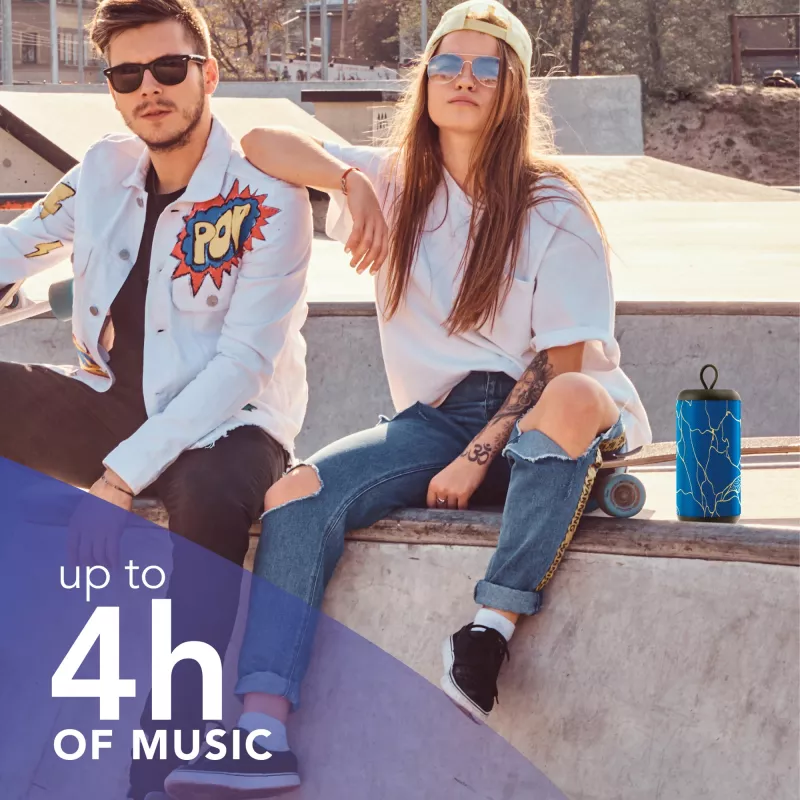 Music Sound Vertical Bluetooth Speaker 5WATT, 5 W, Wireless, 0.15 m, Mono portable speaker, Blue, Cylinder