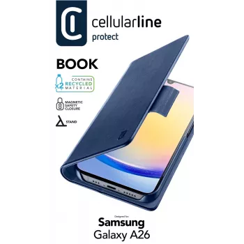 Wallet case Cellularline Galaxy A26 Blue 16.8 cm