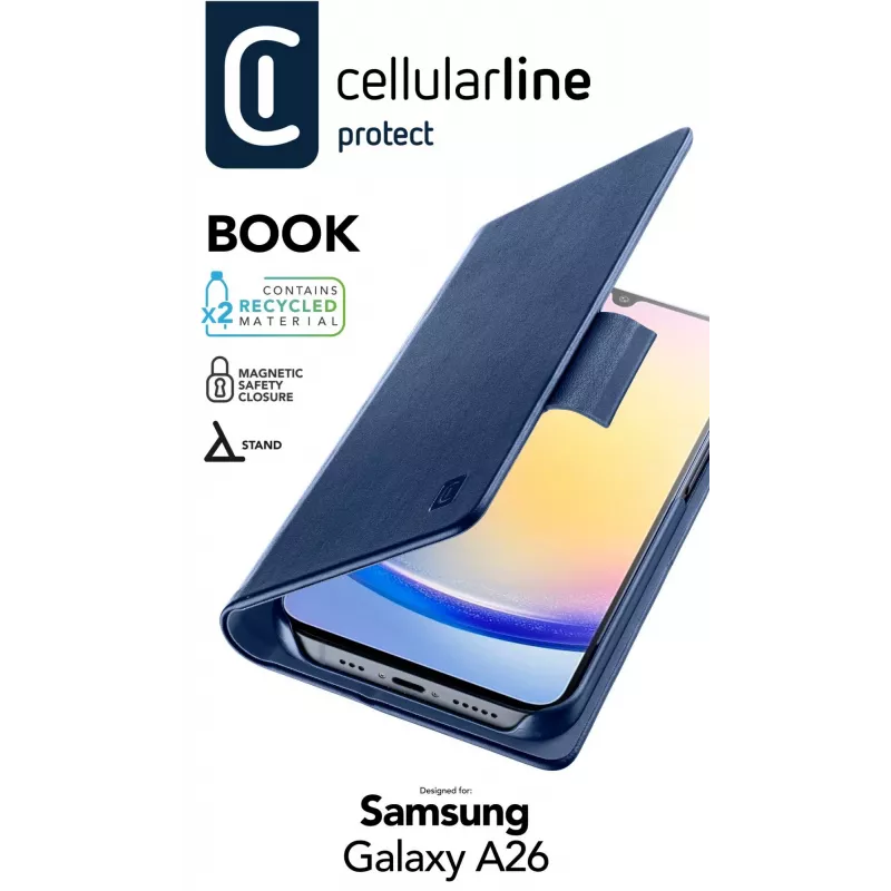 Wallet case Cellularline Galaxy A26 Blue 16.8 cm
