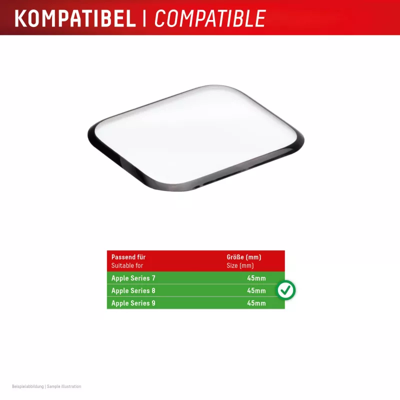 Screen protector Displex Unbreakable Full Cover Smart Glass for Apple Watch 45mm (Series 9/8/7), 2-Pack, Ultra-Thin Edge-to-Edge