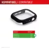 Displex 10H Tempered Glass for Apple Watch 9/8/7 (45mm), Full Body Case, IP68, Snap-On, black frosted
