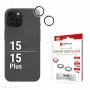 Displex Premium Camera Lens Glass, iPhone 15/15 Plus, 10H, Single Rings, DLC, transparent, Quick Mount