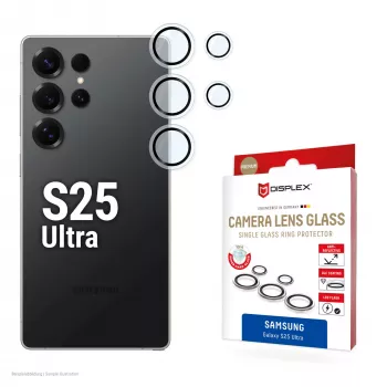 Displex Premium Camera Lens Glass, Samsung Galaxy S25 Ultra, 10H, Single Rings, DLC, transparent, Quick Mount