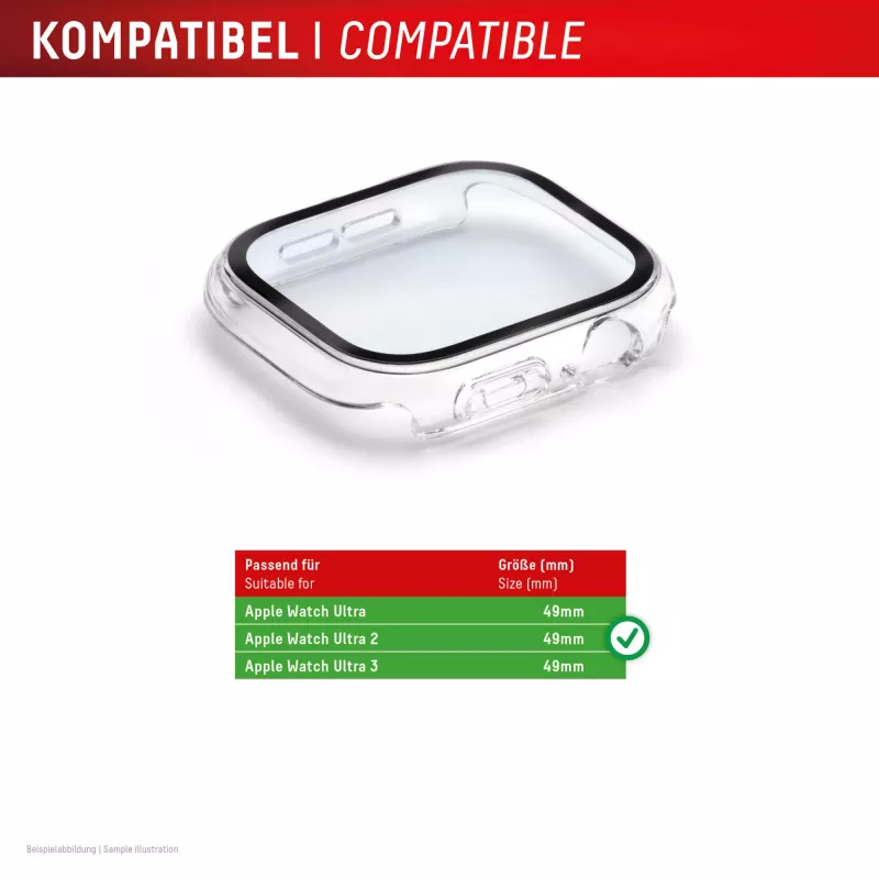 Screen protector PanzerGlass Displex 10H for Apple Watch Ultra 3/Ultra 2/Ultra (49mm) — full-body, IP68, snap-on, transparent
