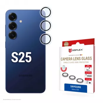 Displex Premium Camera Lens Glass, Samsung Galaxy S25, 10H, Single Rings, DLC, transparent, Quick Mount