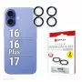 Displex Full Cover Camera Lens Glass iPhone 16/16 Plus/17, 10H, Full Camera Protector, Quick Mount, 2-Pack