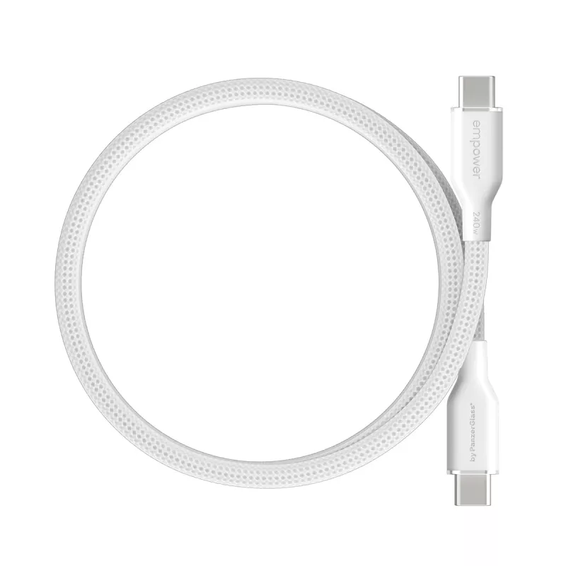 PanzerGlass empower™ by ® Magnetic 240W USB-C to USB-C Cable | USB 2.0 | 1.5M | Silver White