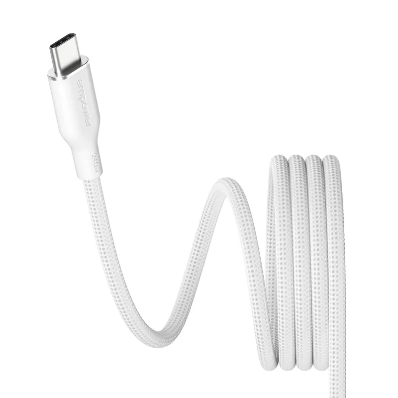 PanzerGlass empower™ by ® Magnetic 240W USB-C to USB-C Cable | USB 2.0 | 1.5M | Silver White