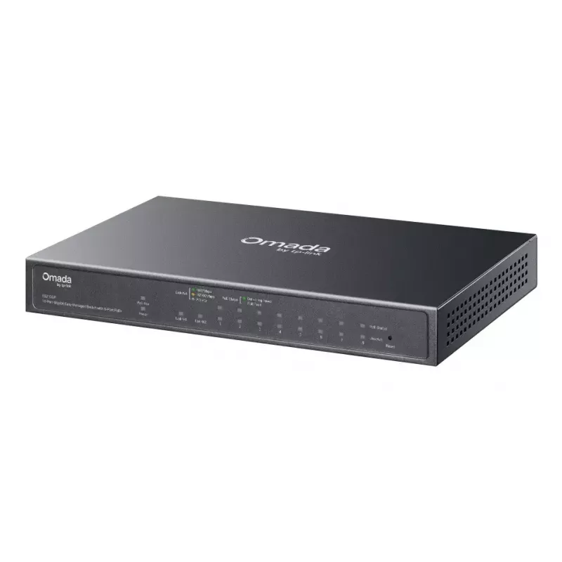 TP-Link Omada ES210GP network switch Managed L2 Gigabit Ethernet (10/100/1000) Power over Ethernet (PoE) DIN rail Black
