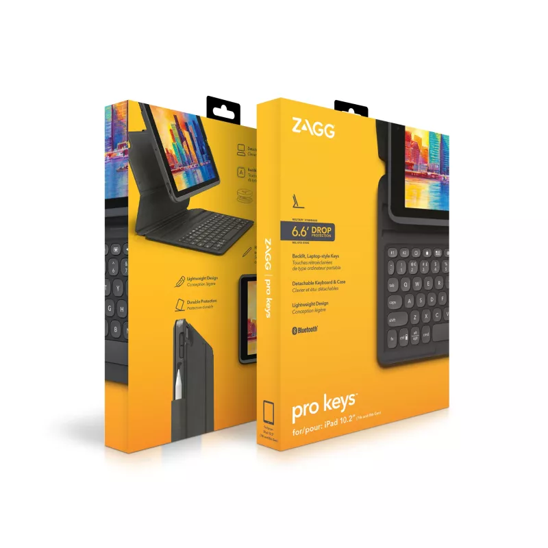 Keyboard ZAGG Pro Keys Apple iPad 10.2 Black/Grey German