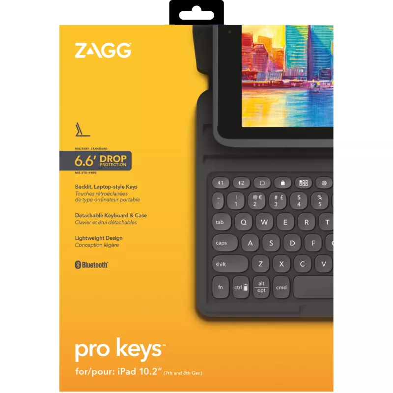 Keyboard ZAGG Pro Keys Apple iPad 10.2 Black/Grey German