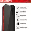 Displex Privacy Full Cover Screen Protector (10H) for Apple iPhone XR/11, Mounting Frame, Privacy Filter, Tempered Glass, scratch resistant protective film, case friendly