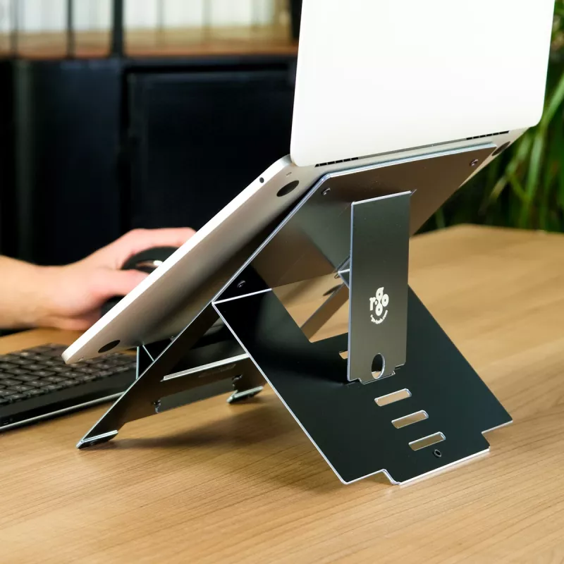 R-Go Tools Laptop stand R-Go Riser Flexible, adjustable folding laptop riser, ergonomic, Hylite aluminum, black