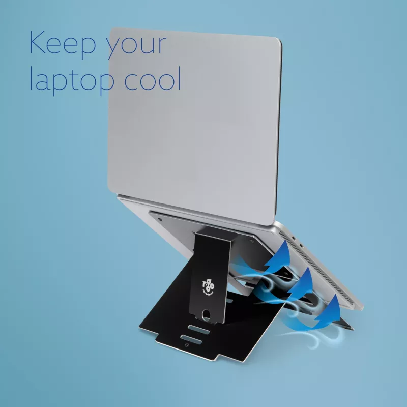 R-Go Tools Laptop stand R-Go Riser Flexible, adjustable folding laptop riser, ergonomic, Hylite aluminum, black