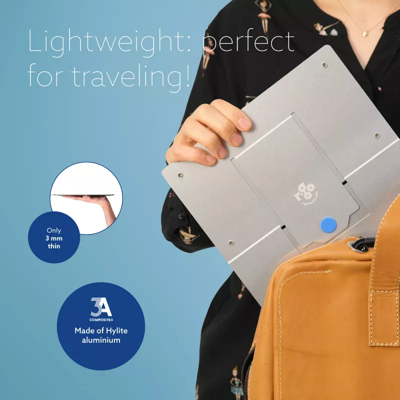 R-Go Tools Laptop stand R-Go Riser Flexible, adjustable folding laptop riser, ergonomic, Hylite aluminum, silver