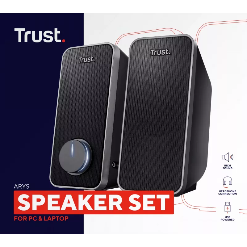 Trust 20179 loudspeaker Black Wired 14 W